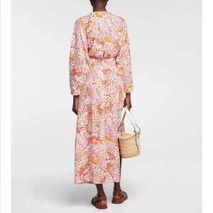 Poupette St. Barth Asymmetrical Skirt in Pink and Orange